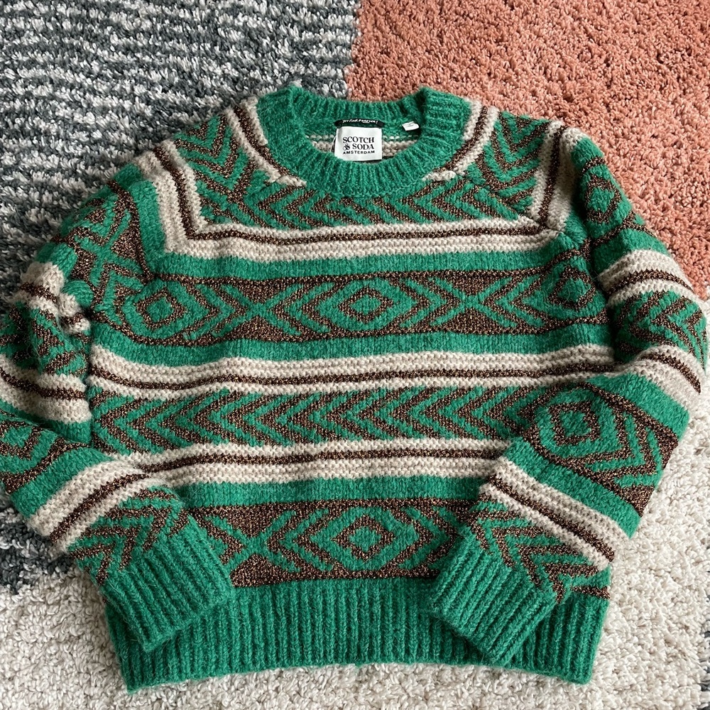 Scotch and Soda Metallic Fair Isle Sweater